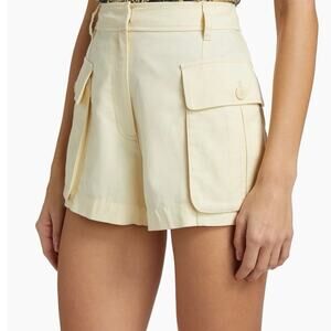 Ulla Johnson Sadie High-Rise Cargo Cotton Tencel Shorts Sz 14 NWT Resort Preppy